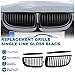 BILLDIO E90 Grille - Black Kidney Single slats Grill Compatible With 2005-2008 BMW 3 series E90 320i 325i 325xi 330i 323i 328i 328xi 335i 335xi,ABS Gloss Black Kidney Grill