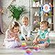 Ancesfun Ostereier leuchten Spinning-Tops-Spielzeug, 6 PCs blinkende Tops mit Musik- und LED-Leuchten, 6 PCs Ostereier Jagd Füllstoffe, Geschenke für Kinder Jungen Mädchen 34 5 6 7 8 9-12