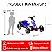 RYH 12V Electric Go Kart for Kids 3-6 | Foldable Design with Adjustable Seat & 4 EVA Wheels | Crazy Cart Toy for Boys and Girls (Blue)