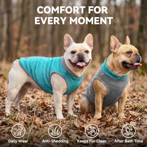 Image of cyeollo 2 Pack Fleece Dog Sweater Pullover Lightweight Reflective Jacket
