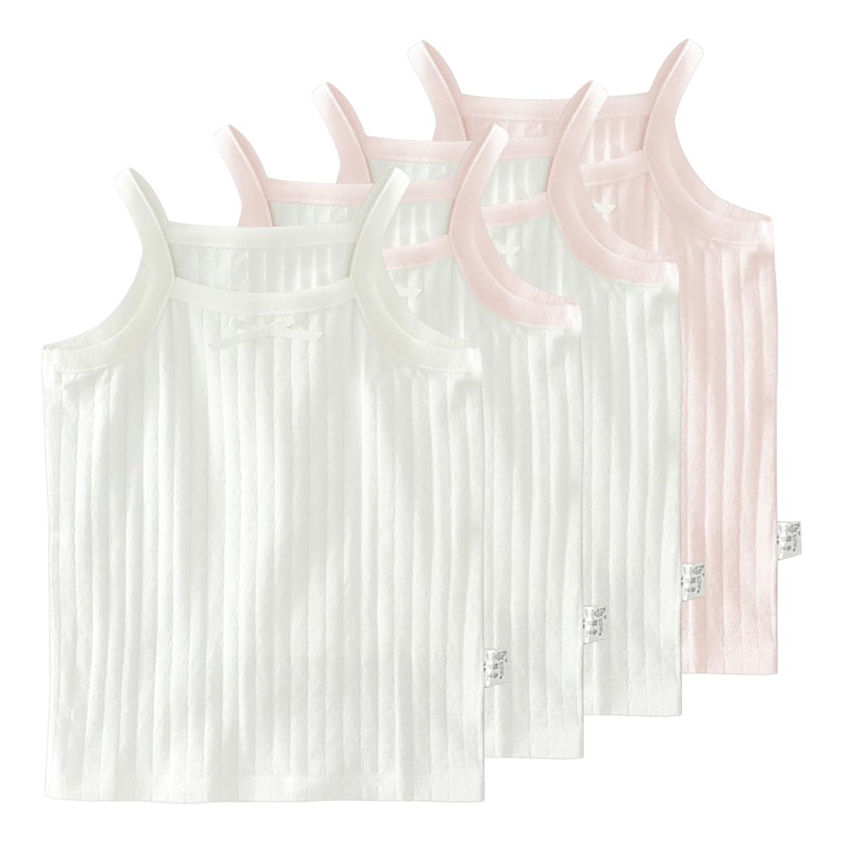 4er Pack Unterhemd Baby Mädchen Gr. 80/86/92/98 Baumwolle Mädchen Unterhemd Spaghettiträger Top Gr. 98/104/116/128/134 Unterhemden Mädchen im attraktiven - ideal zum Drunterziehen
