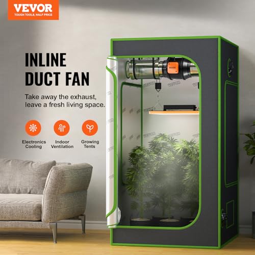 Image of VEVOR Inline Duct Fan, 6-Inch 400 CFM with Variable Speed Controller, Quiet AC-motor Ventilation Exhaust Fan for Cooling Booster, Grow Tents, Hydroponics