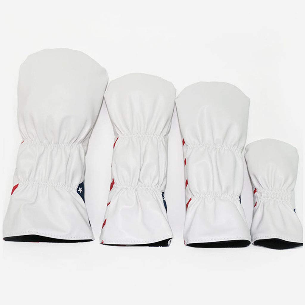 Perfeclan 4 Pièces/Ensemble Headcover Para Golf en PU -Bois Golf Hybride
