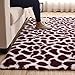 Produktbild Pelzigen Shaggy Teppich,high Pile Bereich Teppich,runner Teppich Hochflor,für Wohnzimmer,anti-schlittern Wolldecke Auflage,bett Teppich,weich Leopard Druck Bodenmatte Rotwein 160x200cm(63x79inch)