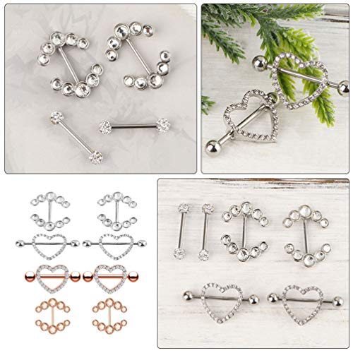 ARTIBETTER 4 pares de grampos de mamilo, anéis de proteção de seio, anéis de proteção de mamilo, lín