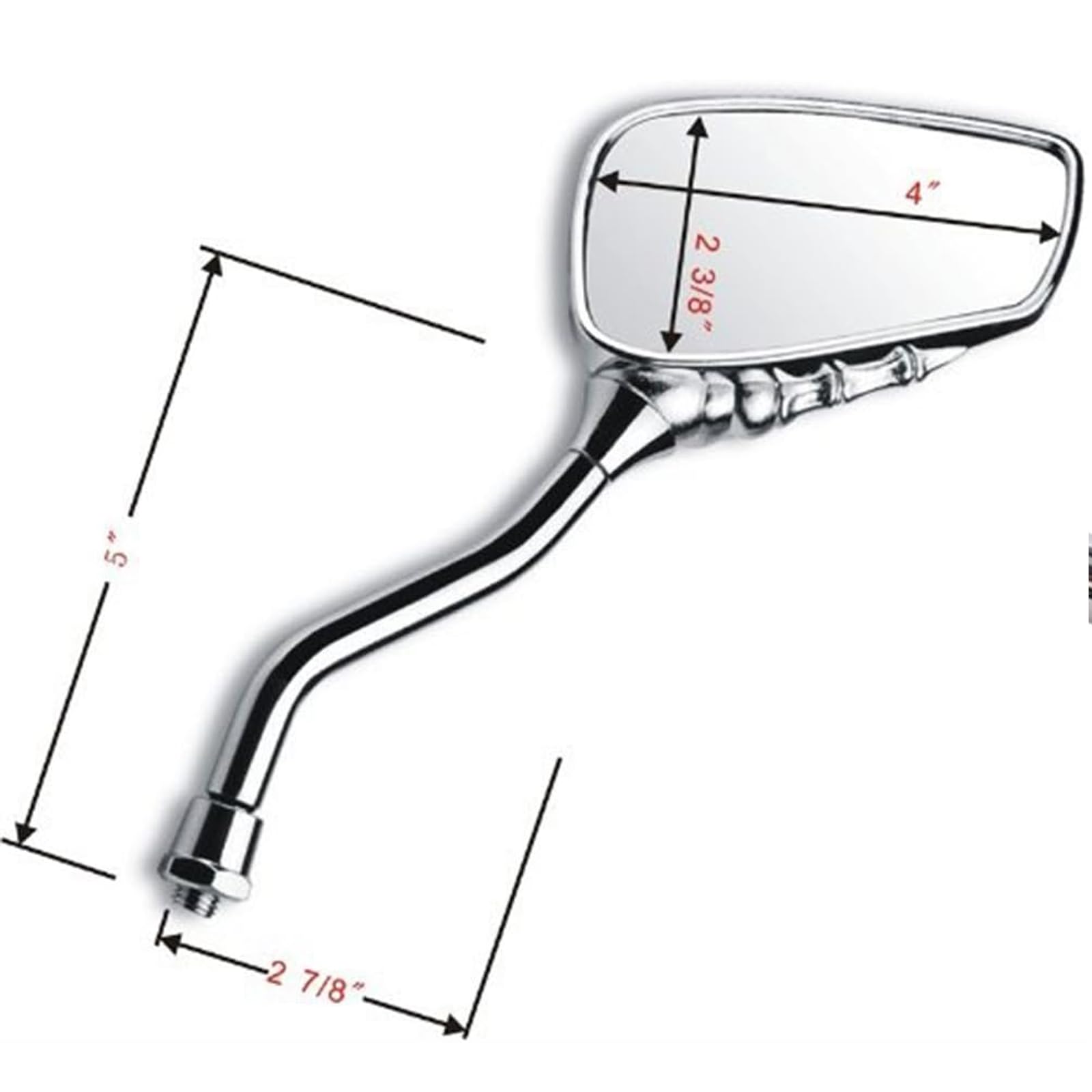 Specchietti Retrovisori Moto Teschio Mano Artiglio Cromati - TWOM - Attacco 8mm E 10mm