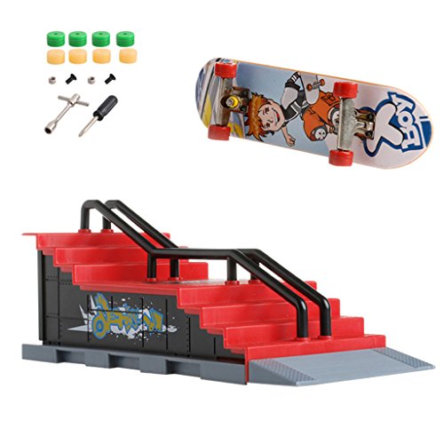 Skate Park Kit Ramp A-F Parts for Tech Deck Finger Board Handrail Ultimate Sport Training Props Games Interesting Indoor Toys for Boys (F)