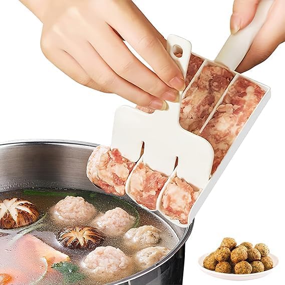 Steel Momo Maker, Medu Vada Maker, Bhajiya & Fritters Scoop | 2-in-1 Puri Press Machine Kitchen Tool for Snacks, Poori, Momos, Vada & Pakora Making (Creative FRITTERS BHAJIYA Scoop)