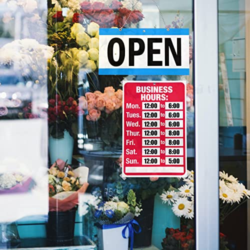 Open Signs,Business Hour Closed Open Sign,Hours of Operation Signs Set Will Return Clock for Restaurants Offices Retail Shops Window Storefronts