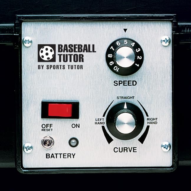 Baseball Tutor Pitching Machine - Batting Practice Without a Batting Cage. Used by High Schools and Colleges.