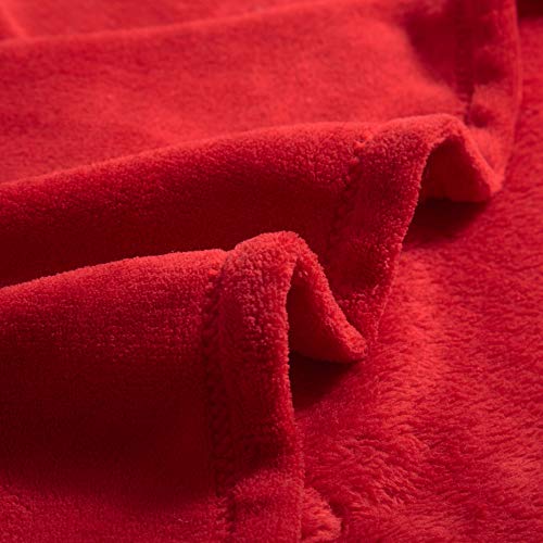 Pop Shop NK631357 Hooded Ultra-Soft Cozy Plush Throw Blanket With Pockets, 50"X60", Red thumb #2