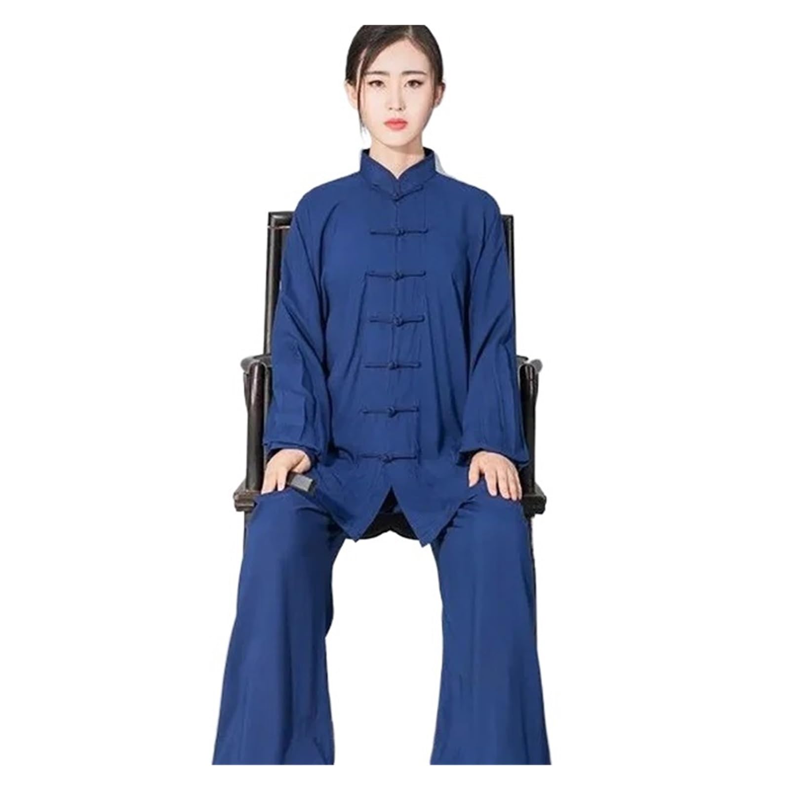 Tai Chi Anzug Tai Chi Uniform for Erwachsene, Kung Fu Kleidung, Kampfsport, Wing Chun Anzug, Tai Chi Performance(Blue,L)