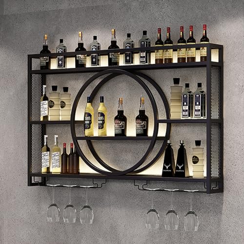 Étagère de présentation pour bouteilles d'alcool en fer forgé - 3