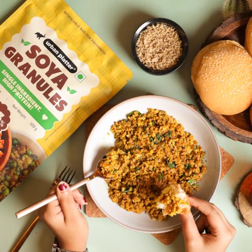 Image of Urban Platter Soya Granules, 300g (53% Plant Protein | Made from Defatted Soy Flour | Fiber Rich Soya Mince)