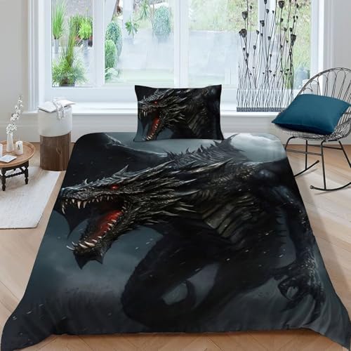 Literie microfibre animaux housse de couette single 135x200