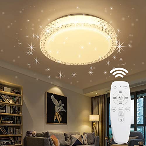 ZYCYLIGHT Dimmable LED Ceiling Light, LED Flush Mount Fixture with Remote Control, 10.6in Round LED Ceiling Lamp Without Flicker, for Living Room, Bedroom, 25W LED Ceiling Lamp,3000K-6000K ZYCYLIGHT Dimmable LED Ceiling Light, LED Flush Mount Fixture with Remote Control, 10.6in Round LED Ceiling Lamp Without Flicker, for Living Room, Bedroom, 25W LED Ceiling Lamp,3000K-6000K