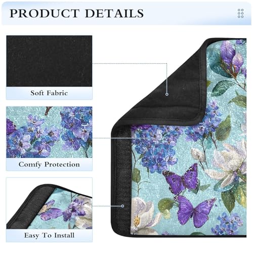 Image of 2 Pack Elegant Hydrangeas Magnoli Seatbelt Covers Seat Belt Cover Pad for Adults Boys Girls Car Seat Strap Covers Pads Cushion Universal Shoulder Strap Pad Protector for Backpack Camera Bag 10x7.7Inch