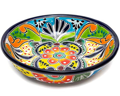 Enchanted Talavera Ceramic Hand-Painted Set Of 4 Cereal Soup Bowls Small Bowls Fruit Bowl Salad Bowl Party Snack Bowl (4 Piece Salad Bowl, Multi Color) #TOP4