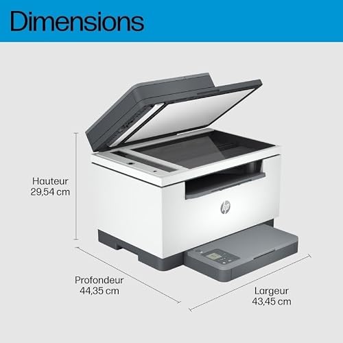 HP LaserJet M234sdw, 6GX01F, Imprimante Multifonction A4, Impression Recto Verso Automatique en Noir et Blanc, 29 ppm, Wi-FI, Ethernet, USB, ADF, Smart, sans fax, écran LCD à icônes, Grise