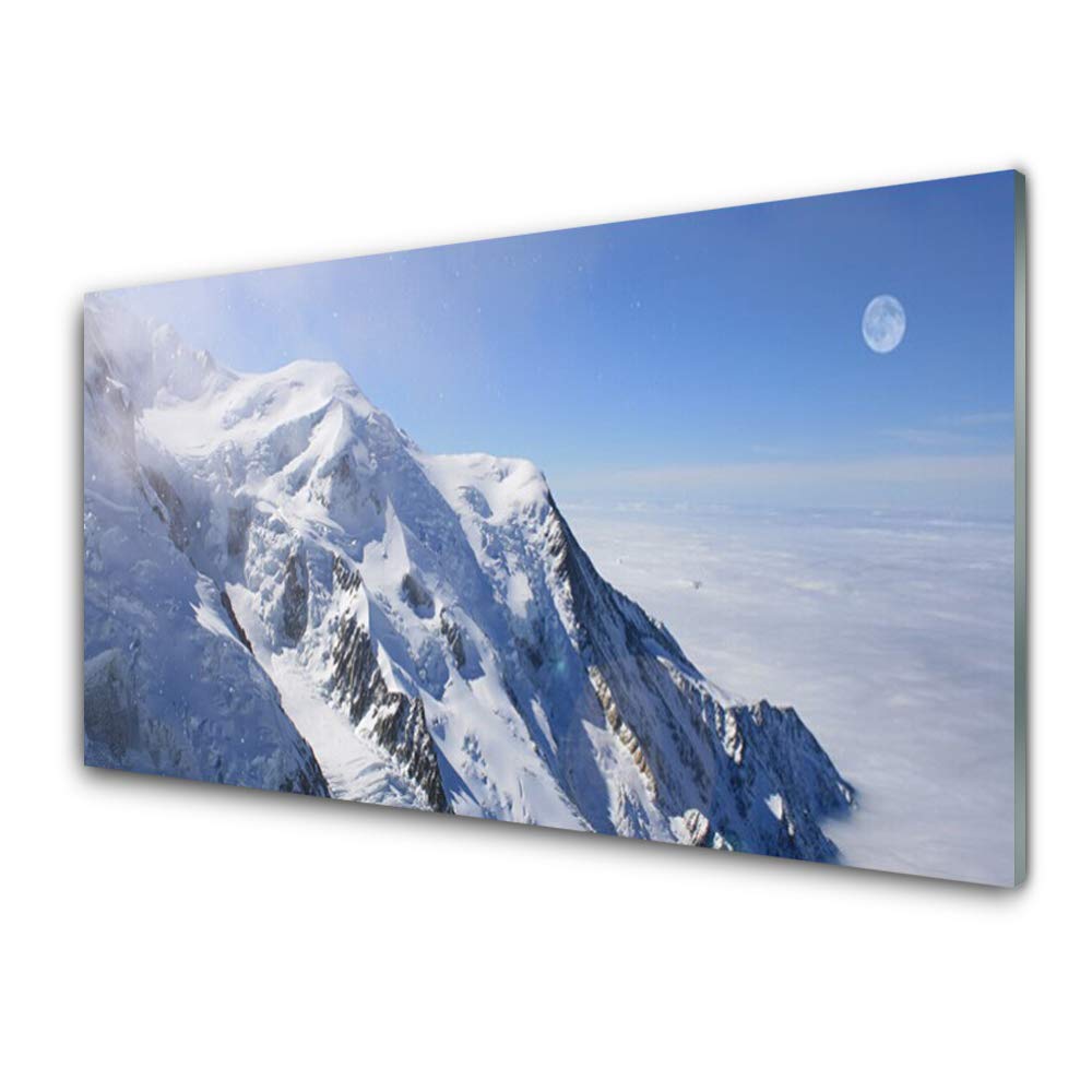 Décoration murale moderne en verre trempé 100x50cm pour s'évader face aux montagnes