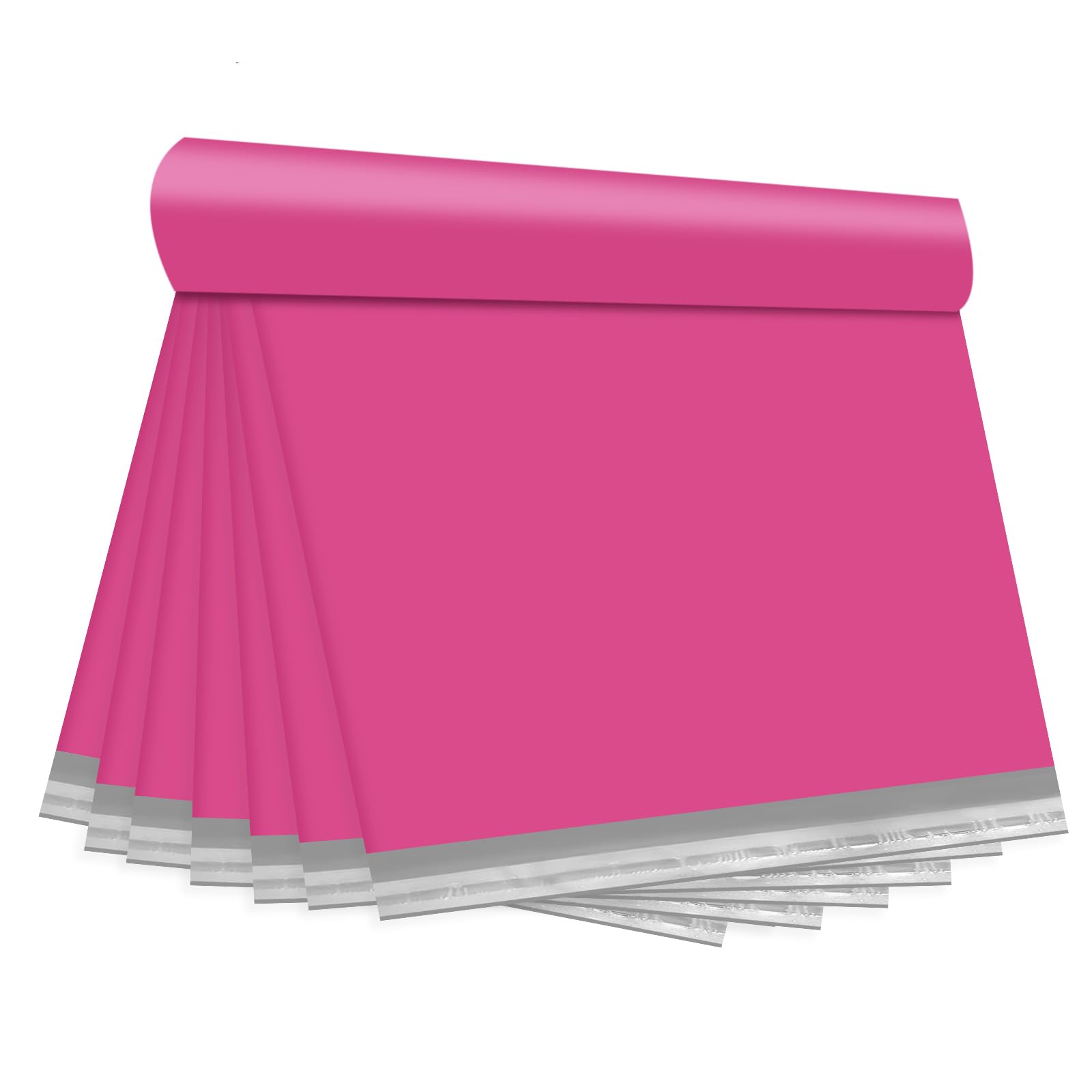 Lot de 100 enveloppes d'expédition imperméables avec autocollant, durables et résistantes à la déchirure en polyéthylène pour vêtements, 61 x 61 cm, rose