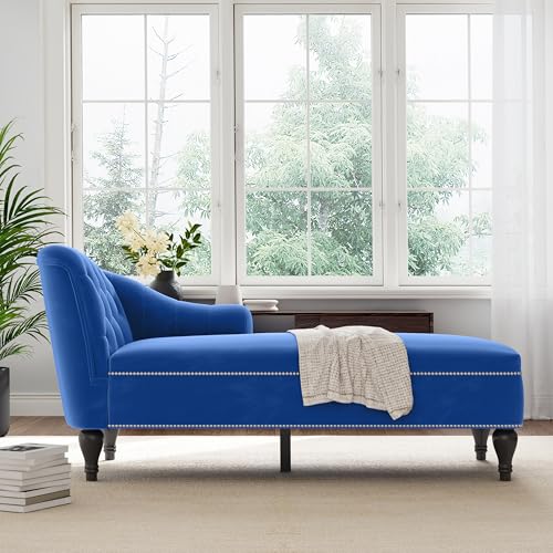 Sillón Plegable Terciopelo Azul miniatura 3