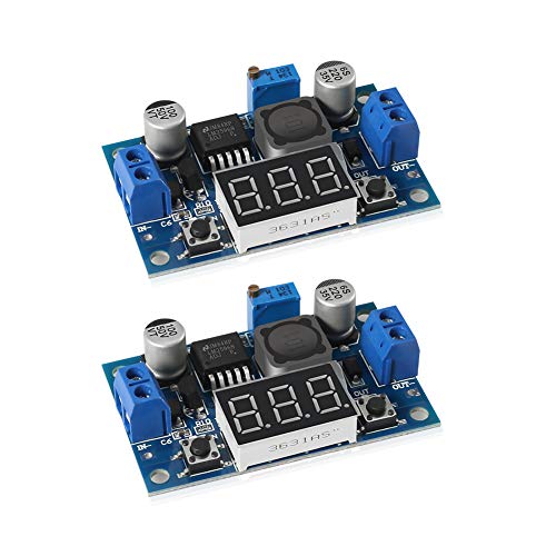 2pcs LM2596 Adjustable Voltage Regulator 4.0-40V to 1.25-37V DC 36V to 24V to 12V to 5V Variable...