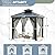WKM 8x8 FT Hardtop Gazebo, Permanent Aluminum Gazebo with Galvanized Steel Double Roof, Outdoor Patio Pergola with Curtains and Breathable Netting for Garden, Lawn, Deck, Party