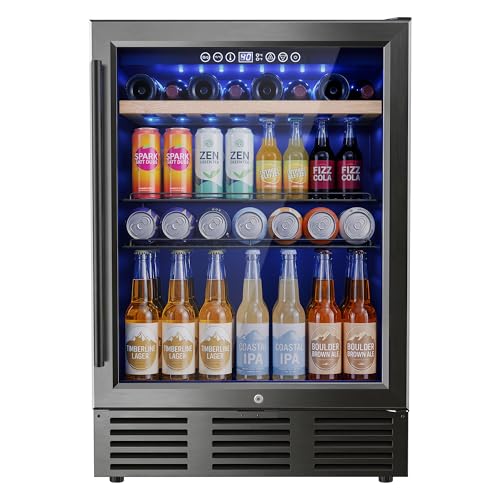ICEVIVAL 24 Beverage & Wine Refrigerator Double Glass Door