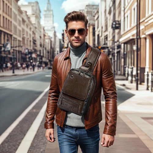 Image of Convertible Sling Bag Crossbody Backpack, Bags with Headphone Jack Shoulder Bag