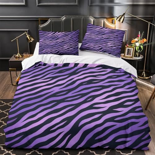 Housse de couette violet crâne 3D hypoallergénique microfibre - 2