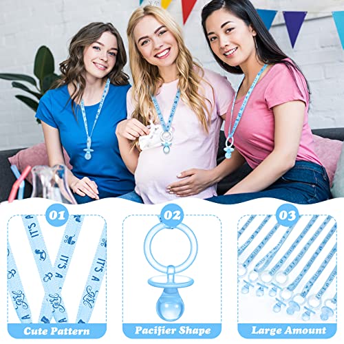 Image of Coume 60 Pieces Baby Shower Pacifiers Necklace Acrylic Pacifiers Necklace Charm Party Favors for Girls Boys Baby Shower Party Decorations Table Scatter(Boy Style,Blue)