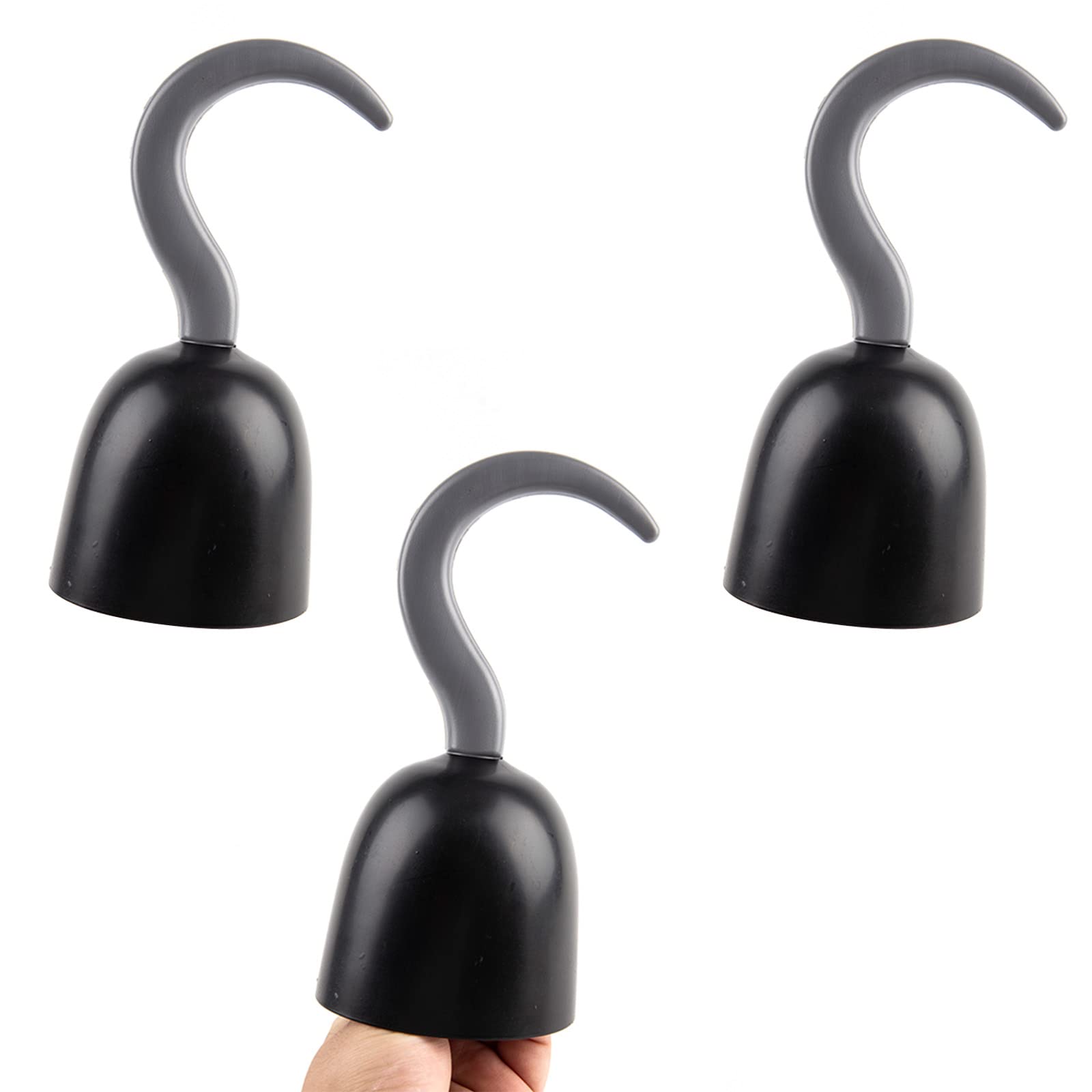 WustegWusteg 3 Pcs Halloween Pirate Hooks Pirate Costume Hooks Pirate Captain Hook Hand Costume Accessories for Halloween Party Supplies