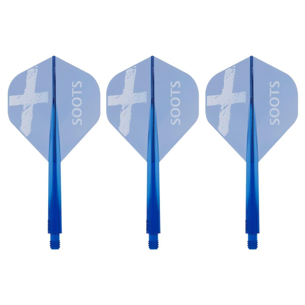 Condor AXE | Standard No2 | Dart Flights | Alan Soutar | Soots | Clear Blue | Multiple Size Stems (Large)
