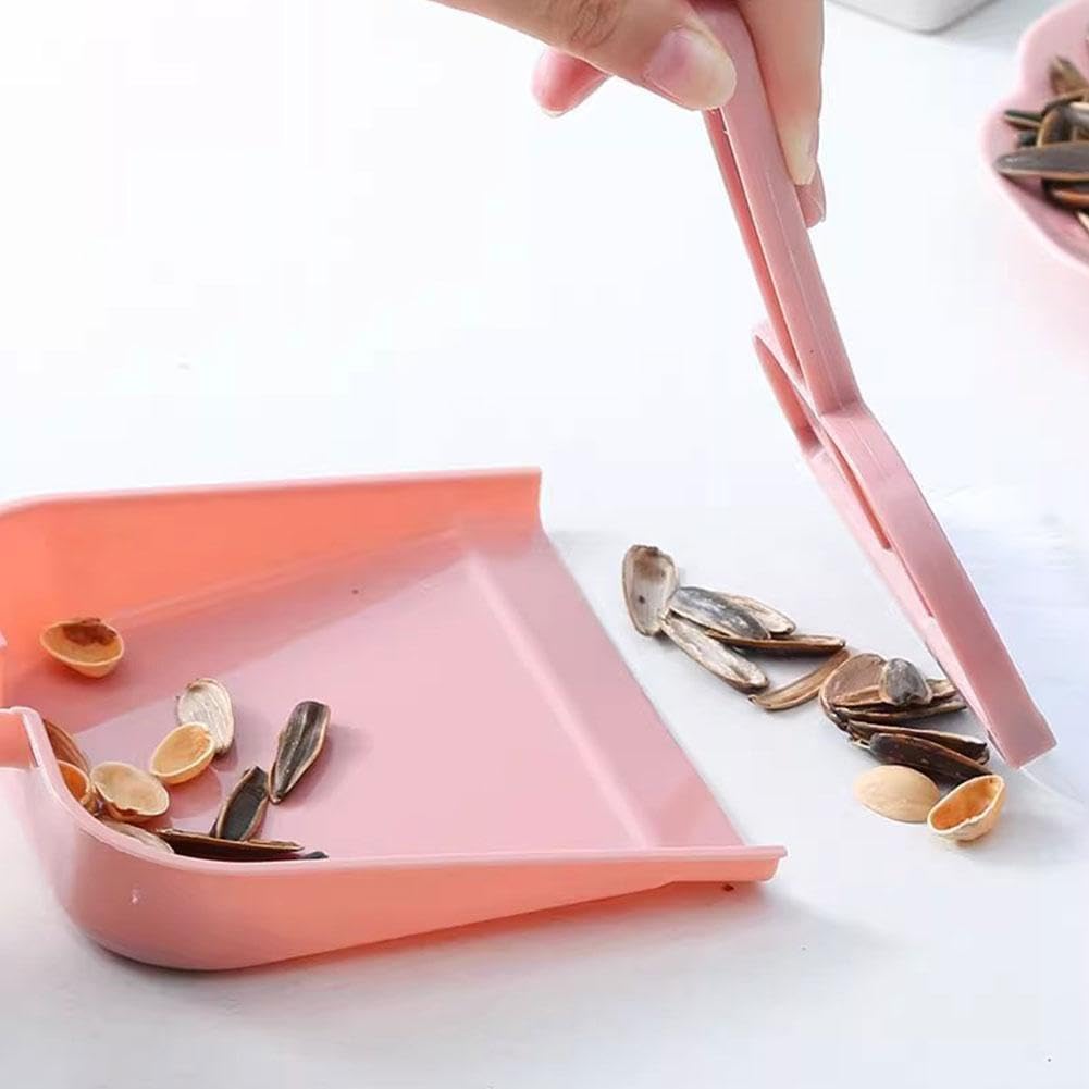 Qixuer Kit 3 Mini Balais + Pelles + 6 Chiffons Velours Corail – Nettoyage Bureau, Clavier, Canapé, Cuisine – Lot Pratique & Mignon