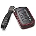 Vitodeco Genuine Leather Smart Key Fob Case Cover Protector Compatible for Lexus UX, NX, RX, GX, LX, is, ES, GS, LS (2014-2021) - 4-Button, Black/Red