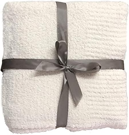 Super Soft Blanket 50”x60” Cozy Throw Blanket Chunky Knit Blanket Fluffy Blankets Throws and Blankets for Couch Sofa Bed Office, Cream