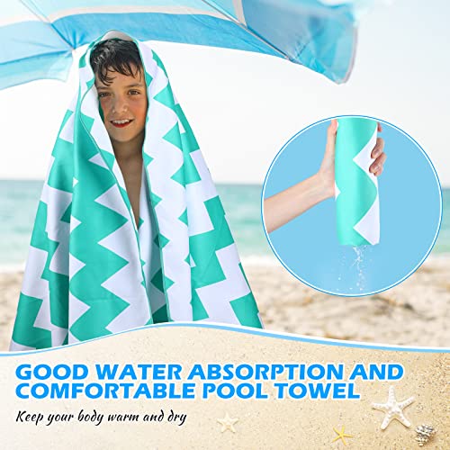 12 Pcs Microfiber Beach Towel Set, 63 X 31.5 Inch Oversize Quick Dry Towel Sand Free Striped Beach Towel Bulk Highly Absorbent And Soft Lightweight Beach Towel Set For Kids Adults Swimming Travel Yoga #TOP4