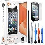 iPhone 5 Screen Replacement - Black - LCD Premium Complete Repair Kit with Tools - Easy Manuals Videos and Instructions - with Screen Protector, New Touch Panel Display Digitizer Assembly
