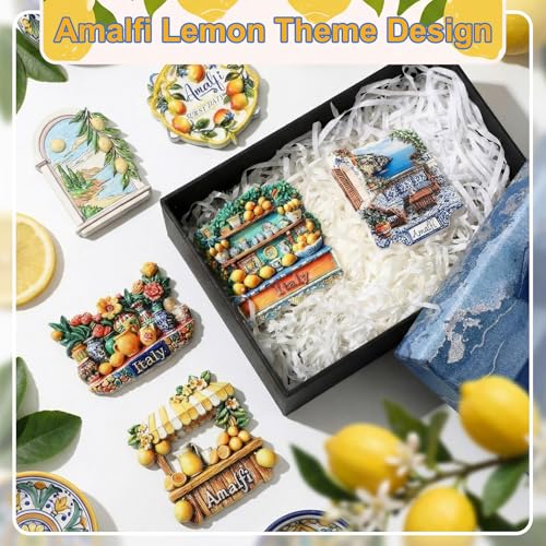 6 imanes italianos de resina diseño limón Amalfi miniatura 4