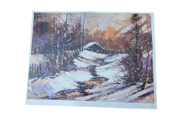 Hand Painted Nature Scenery of Beautiful Sunrise by the River Wall Painting with Frame/Vastu Waterfall Without Glass. Size 14X20 inches, multi