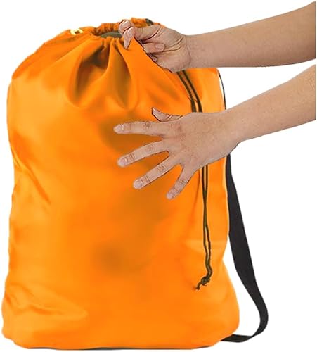 Bolsa de almacenamiento de lavandería resistente con correa para el hombro, 22 x 28 pulgadas, poliéster de 210 denier, soporta 2 cargas o 35 libras,