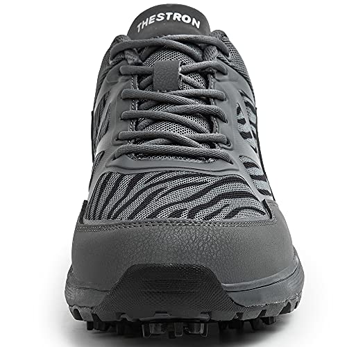 Image of THESTRON Men Golf Shoes Mesh Breathable Breathable Golf Walking Sport Sneakers 7 Spikes Golf Trainers
