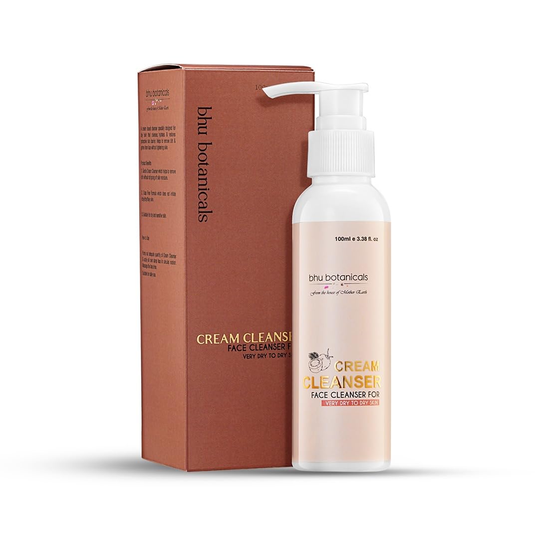 bhu botanicals Cleanser, Face Cleansing Cream, Face Wash for Very Dry to Dry Sensitive Skin,100ml