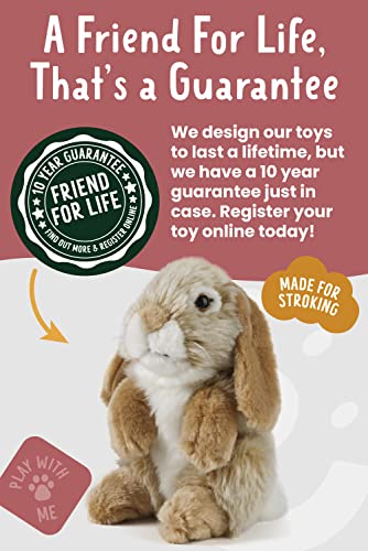 Living Nature Brown Sitting Lop Eared Rabbit, Realistic Soft Cuddly Bunny Toy, Naturli Eco-Friendly Plush, 7 Inches #TOP5