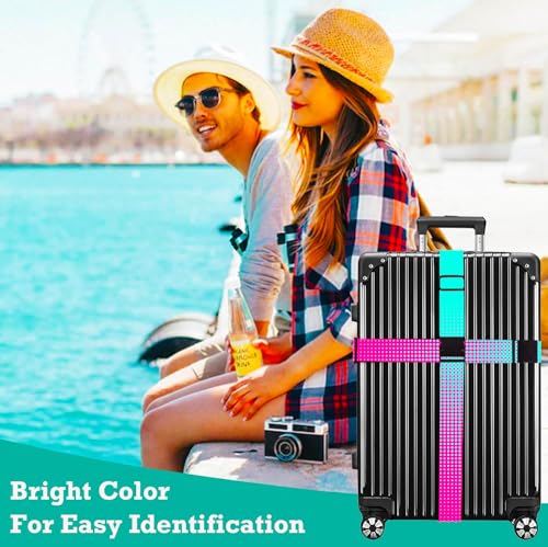 Image of Luggage Straps for Suitcases TSA Approved Easy Pack Organized Suitcase Strap, Luggage Strap, Luggage Belt Strap, Bag Straps for Luggage. Buckle Straps Travel Accessories (Gradient Dot)