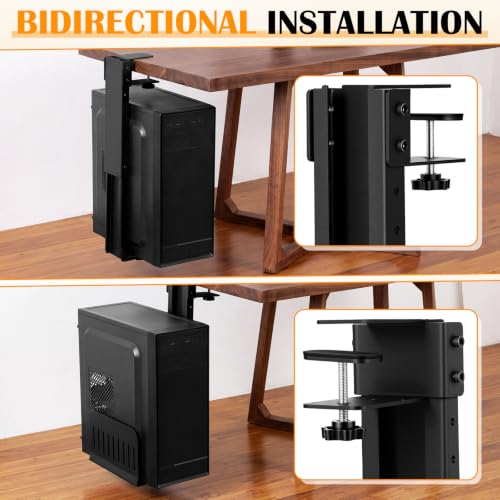 Hicarer Soporte para CPU de Escritorio Ajustable para Torre de PC 6.1"-10" Ancho, 13.4"-21.6" Alto, Montaje sin Perforación miniatura 5