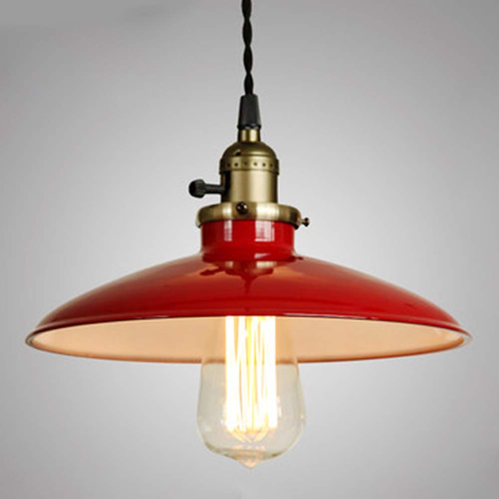 INJUICY American Vintage Pendant Light, Red, Ideal for Dining Room, Living Room, Restaurant, Clothing Store, Bar, Kitchen, Aisle (Red)