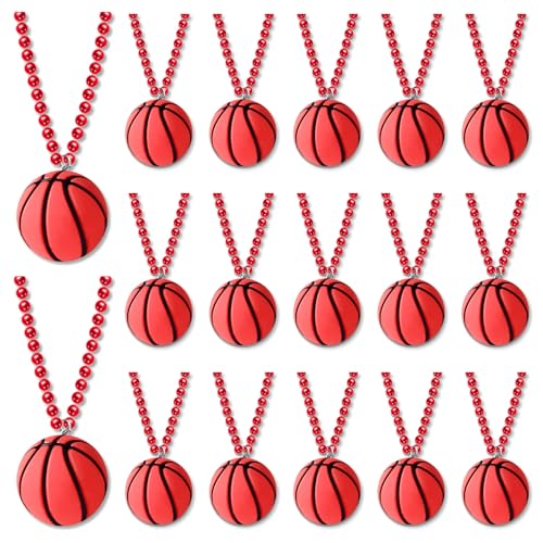 KeeStar 15 Pack Basketball Necklace Party Favors for Sports Themed Baby Shower, Birthday Party Goodie Bag Fillers, School Carnival Rewards, Classroom Prize