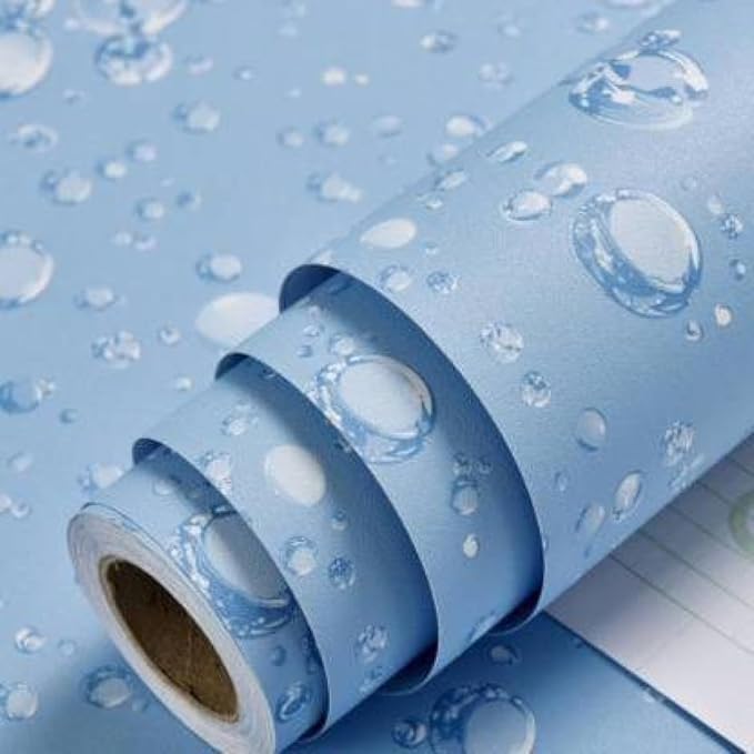 HARDHUUWaterproof Self Adhesive Bubble Wallpaper Wall Sticker for Living Room Hall Bedroom Decoration PVC Vinyl DIY Wall Stickers 45 x 305 cm - Blue (B0DCTHPYTD) Amazon Price History, Amazon Price Tracker